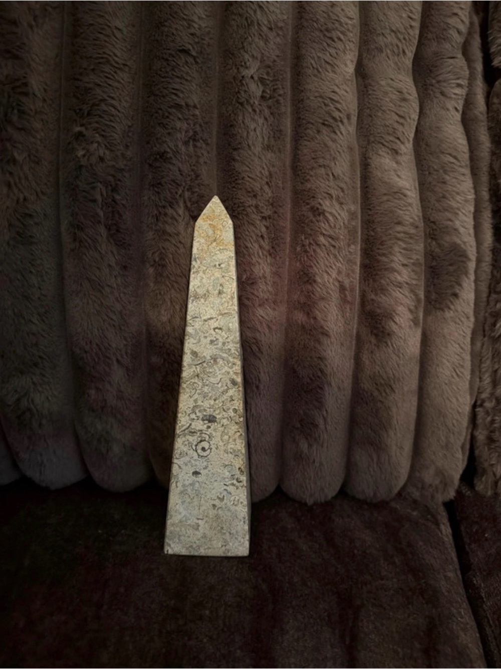 Natural Stone Obelisk Decorative Accent - Beige